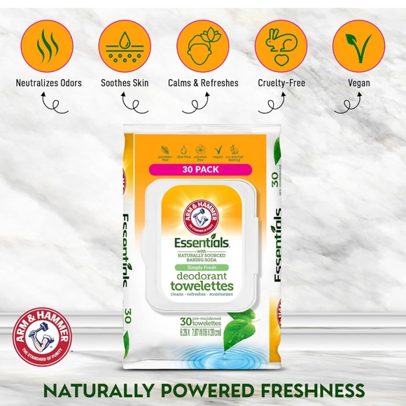 3 Pk Arm and hammer Deodorant Towelettes - Picture 2 of 8